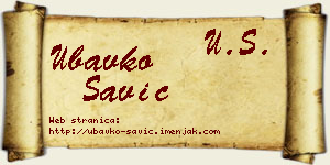 Ubavko Savić vizit kartica